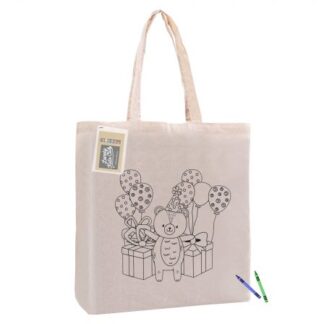 Colouring Calico Bag with Gusset
