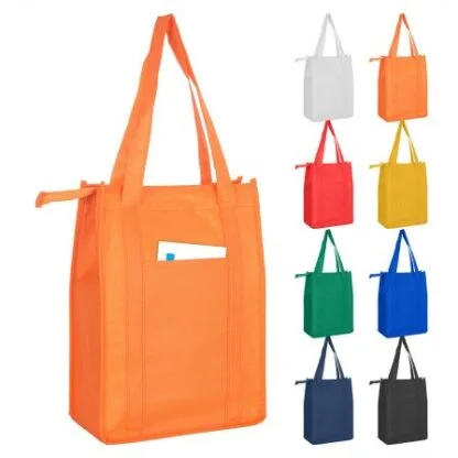 Non Woven Cooler Bag with Top Zip Closure - Image 2